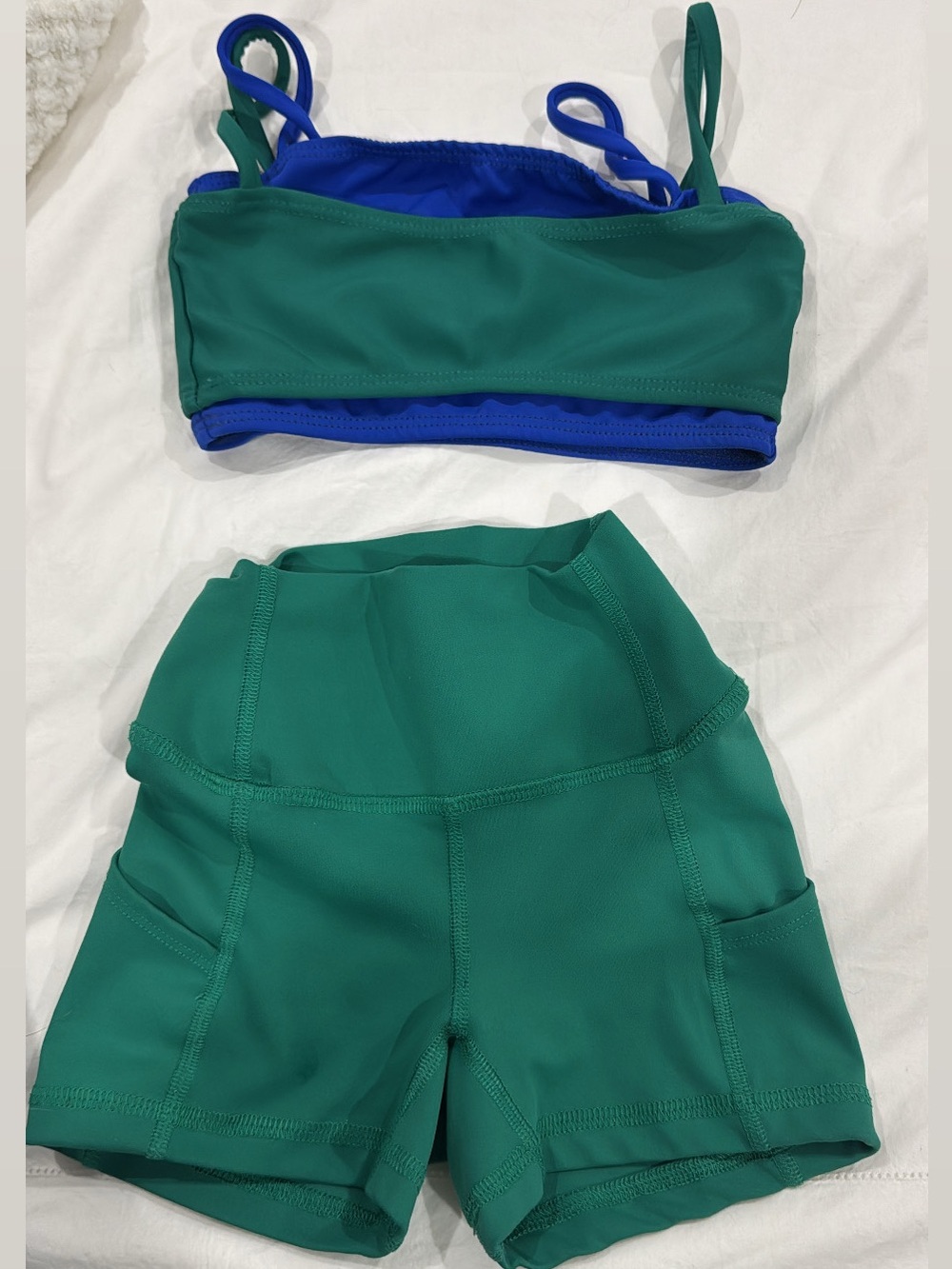 Girls Green Athletic Bike Shorts - Brand Unknown